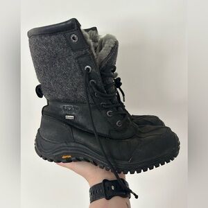 Ugg Adirondack II Waterproof Vibram Winter Boots - Women's Size 7 - Black Gray